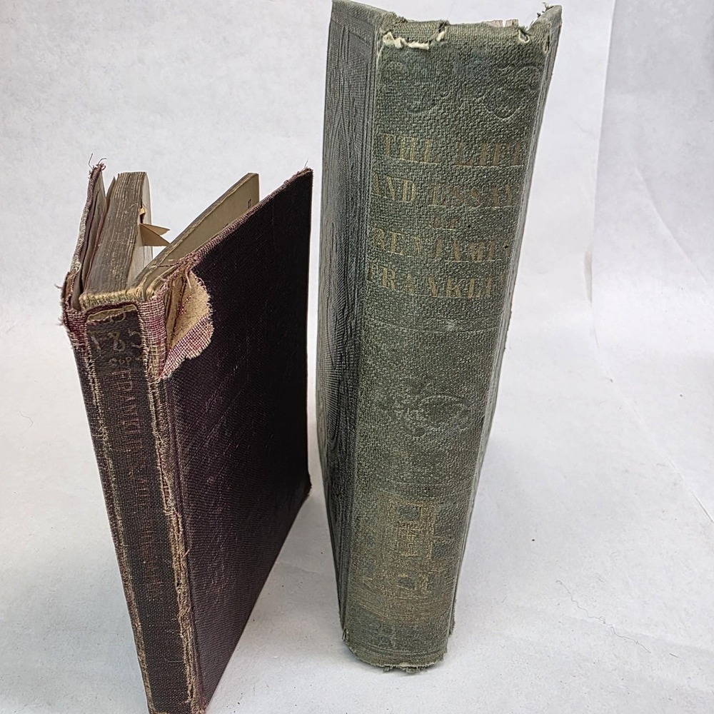 1856 Antique Autobiography "The Life‎ of Benjamin Franklin" & 1906 Pocket Book